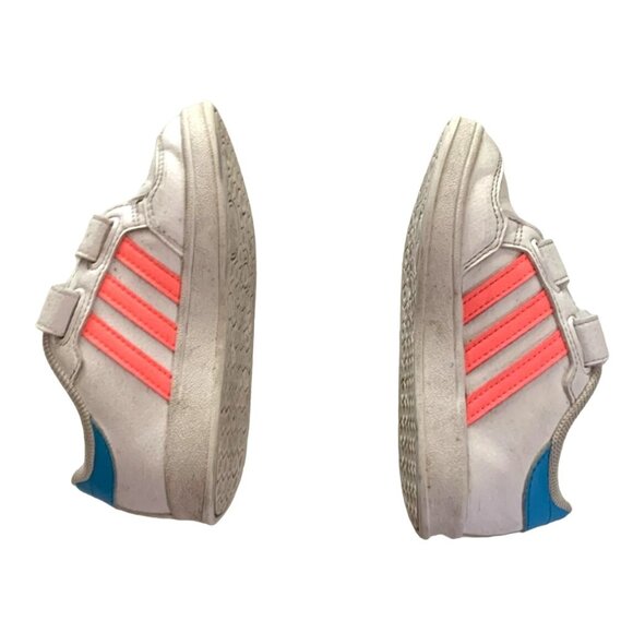 Adidas Infant Toddler Size 8K Art GY6019 Hook and Loop Pink Blue White 1293038-1 - Picture 2 of 5